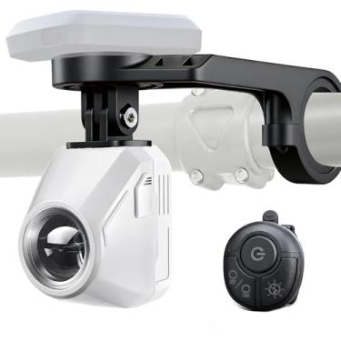 Imagem de Luzes de bicicleta de 1600 lúmens para passeios noturnos, luz de bicicleta recarregável de 4000 mAh com controle remoto, IP66 à prova d'água, super brilhante embaixo da bicicleta, farol de corte baixo