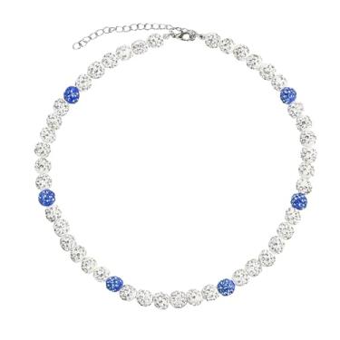 Imagem de SolidSS Colar de beisebol brilhante de 45,7 cm com pingente de bola de strass com glitter, joias, presente unissex para jogadores e fãs de beisebol, 18 IN, argila de polímero, argila de polímero