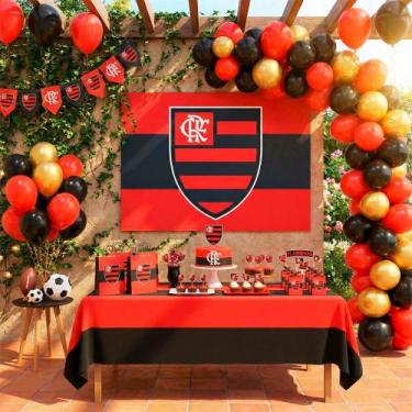 Imagem de Painel Festa Flamengo Decoração Aniversário TNT GG 1,40m - Piffer
