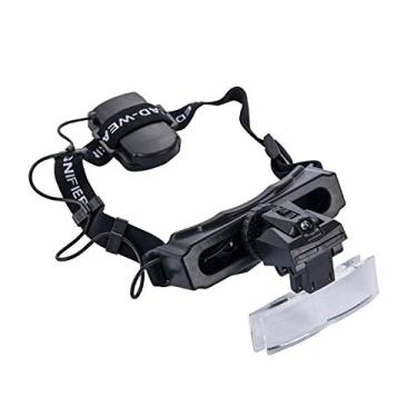 Imagem de uhyOHF Lupa, 1,0X 1,5X 2,0X 2,5X 3,5X 3,5X 5X 8X 20x Lupa de cabeça, com luz de LED, lupa de leitura mãos livres, 8 lentes substituíveis para medição de escala, joias Wenwan (