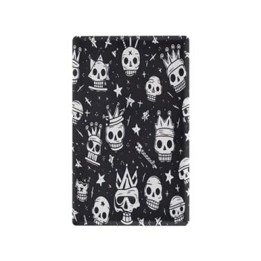 Imagem de Wassud Placa de cobertura de interruptor de luz de caveiras e estrelas, 1 capa de tomada em branco placa de parede decorativa decoração de casa sala de estar quarto