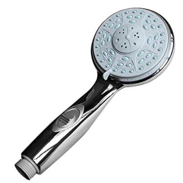 Imagem de Chuveiro portátil, com interruptor de pausa, chuveiro de alta pressão de 11 cm, acabamento cromado
