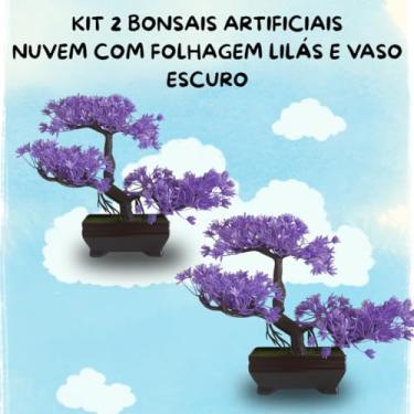 Imagem de Genérico, Kit 2 Bonsais Nuvem Zen com Folhas Lilás – Elegância e Serenidade em Vaso Escuro