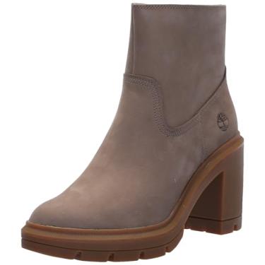 Imagem de Timberland Bota feminina Allington Heights Mid Zip Up Fashion Boot, Nobuck castanho-acinzentado, 9.5 Wide