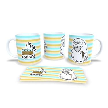 Imagem de Caneca Cerâmica Branca, 325ml, Design Religioso Católico, Cilíndrica com Ilustração de Terço em Tons Pastéis, Reutilizável para Bebidas Quentes, Material Brilhante, Lava-louças (12869)