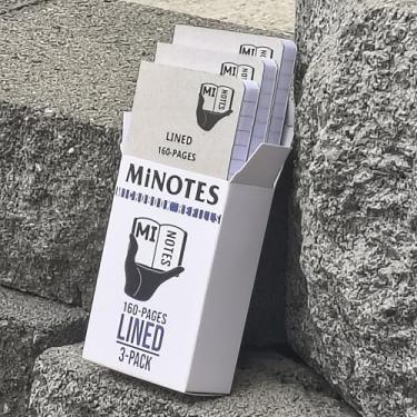 Imagem de MiNotes Refil de microlivro (3 peças) (forrado) - Refil de caderno de bolso A7 de 160 páginas, páginas perfuradas, cantos rasgáveis, lombada flexível