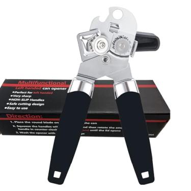 Imagem de Abridor de latas para canhotos e abridores de garrafas, utensílios de cozinha canhotos para adultos/pessoas canhotos (preto)