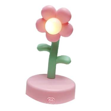 Imagem de aqxreight Abajur de Mesa Linda Flor Luz Noturna Lâmpada de Mesa Portátil Decorativa para Decoração de Dormitório de Escritório Quarto Roxo e Fazendo Toque de Conforto para Flor de Luz Sala Noturna