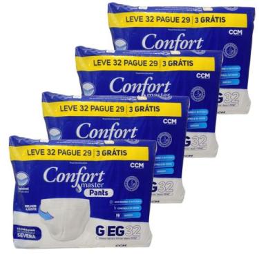 Imagem de Kit 128 Fraldas Geriátrica Confort Master Pants Tamanho:G-EG, G-EG