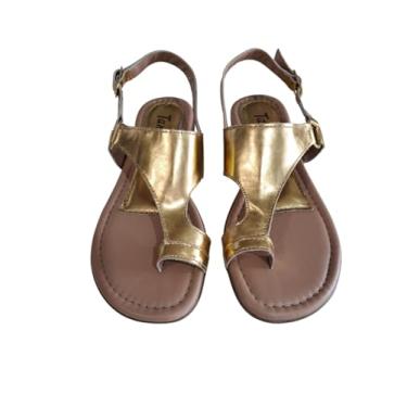 Imagem de Sandalia Rasteira Feminina de Dedo (Dourado, BR, Adulto, Numérico, M, 34)