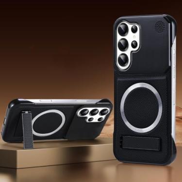 Imagem de Capa magnética de cor sólida sem borda com aromaterapia para Samsung S25 Ultra S23 S22 S24 Ultra Plus (para Galaxy S23+/Preto)