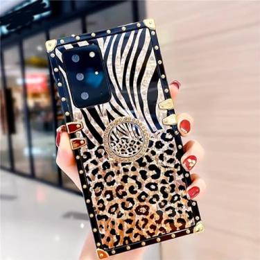 Imagem de Capa para Samsung Galaxy A16 Bling, moda para mulheres meninas adolescentes design bonito com glitter estampa de leopardo capa de telefone macia com suporte de anel