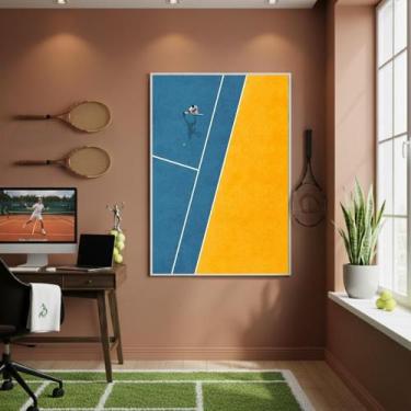 Imagem de Quadro Decorativo Quadra De Tênis-70X50Cm Mold Branca - Quadros On-Lin