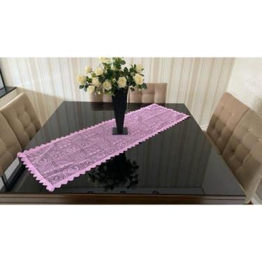 Imagem de Caminho de Mesa Trilho Renda 1,38 x 0,40m JCM, ROSA