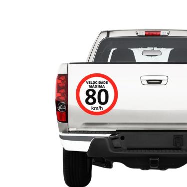 Imagem de Adesivo De Velocidade Máxima 80km 25x25cm Vermelho