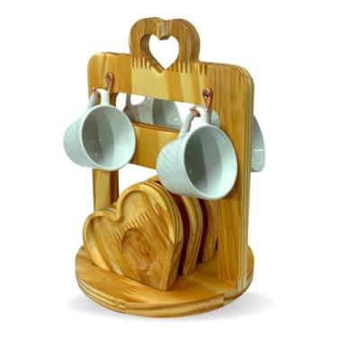 Imagem de Kit 4 Xícaras de Café Porcelana Branca – 65ml com Pires, Suporte Mesa Posta para Café Doméstico e Receber Visitantes