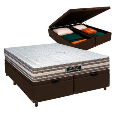 Imagem de Cama Box Bau Blindado Casal + Colchão Molas Ensacadas Legriff Sankonfort
