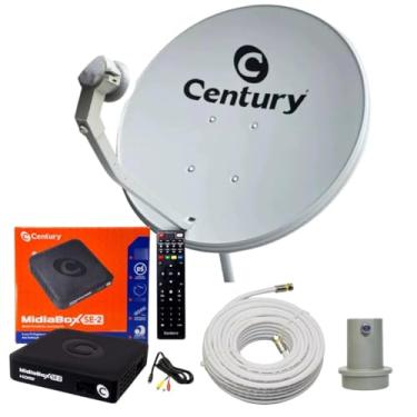 Imagem de Kit Antena - Receptor Digital SE-2 Midiabox Lnbf 5g Ku Cabo Cor Preto 110v/220v
