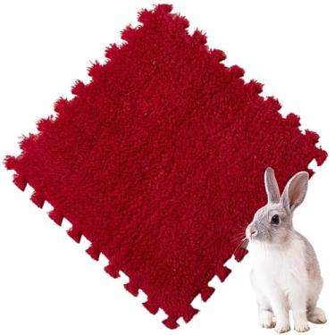 Imagem de Almofada de coelho para coelhos – Brinquedo de enriquecimento durável para acessórios de gaiola e brincadeiras (vermelho, 4 peças)