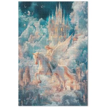 Imagem de Quebra-cabeça de cavalo de unicórnio personalizado para adultos, 1000 peças, presentes tecnológicos, natureza, quebra-cabeça, família, brinquedo, arte, 75 x 40 cm