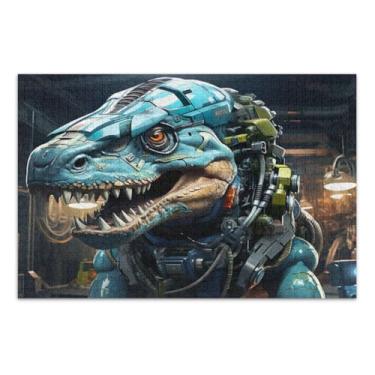 Imagem de Quebra-cabeça dinossauro robô mundo futuro 500 peças adulto, quebra-cabeças rígidos para adultos com letras na parte de trás