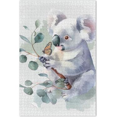 Imagem de Quebra-cabeça de ramo de eucalipto de coala, 500 peças para adultos, presentes de elefantes brancos, natureza, pintura de animais