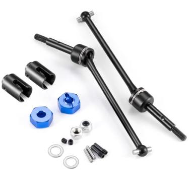 Imagem de WEFEINO 2Pcs Steel 1144 Front Rear Drive Shaft CVD RC Driveshafts Upgrade Parts for 1/10 Tra-xxas Rustler 4x4 VXL RC Car