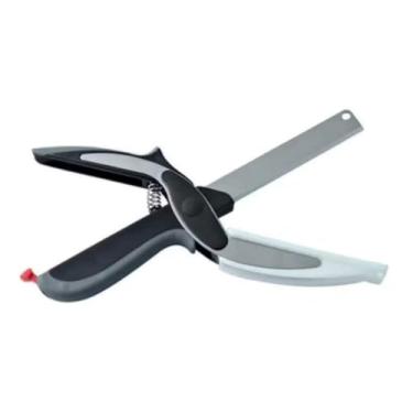 Imagem de Tesoura Fatiadora 2 em 1, Corta e Fatia Direto na Panela, Frutas, Legumes, Queijos, 245mm