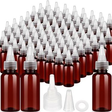 Imagem de Yiyiring 50 frascos de óleo essencial de plástico âmbar de 30 ml, sem necessidade de conta-gotas, frascos vazios à prova de vazamento com tampa torcida para óleo de cabelo, cuidados com a pele