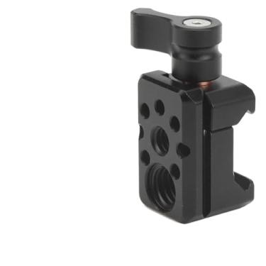 Imagem de Braçadeira, braçadeira de trilho de liga de alumínio de liberação rápida com suporte de sapata fria de 1/10.2 cm, 20 e 3/8 polegadas, 16 fios, ajuste de 360 graus para acessórios de expansão de gaiola