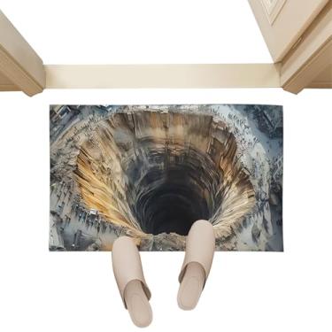 Imagem de Tapete de ilusão de ótica | Tapete antiderrapante divertido de secagem rápida - Tapete de porta com ilusão de ótica - para aniversário, Halloween, casa, feriado, festa, véspera, entrada, sala de estar