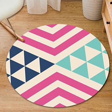 Imagem de Tapete redondo macio e moderno para quarto, sala de estar, estudo, mesa de centro, interior e exterior, estilo moderno, tapete curto de pelúcia, B, diâmetro 80 cm