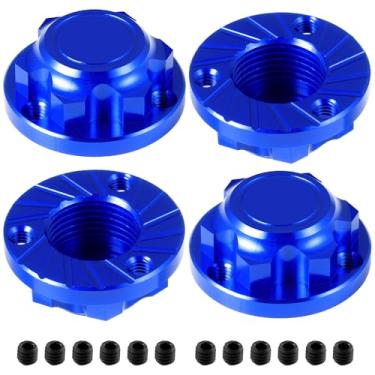 Imagem de MORLORDY 17mm Dustproof Wheel Hub Cover 4Pcs Anti-dust Lock Nuts Adapter for 1/7 Arrma Felony Infraction Limitless Mojave 6S and 1/8 Mojave 4S Kraton Outcast Notorious Typhon RC Car Truck (Blue)