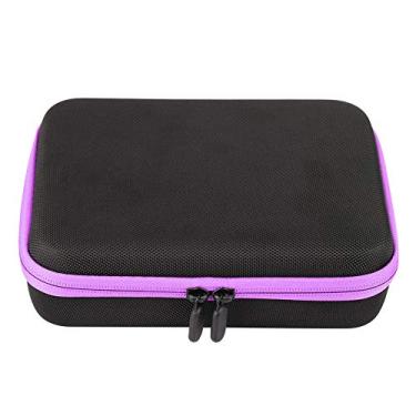 Imagem de GLOGLOW Estojo de Rack de Armazenamento, Organizador de Couro EVA para 60 Garrafas, Revestimento Rígido à Prova de Choque, 8,66 X 6,69 X 2,36 Polegadas, óleos Essenciais Pretos Carregando Nan (Roxo)