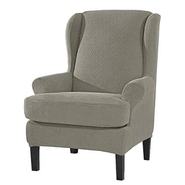 Imagem de 2 capas de cadeira para sala de estar, poltrona, capa de sofá, com capas de almofada individuais, capa de móveis para cadeiras, verde-oliva