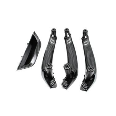 Imagem de Lhd rhd carro compatível com bmw x3 x4 f25 f26 4pcs porta do passageiro dentro da alça capa painel de apoio de braço interno puxar guarnição 2010-2016(LHD-Carbon Fiber Pattern)
