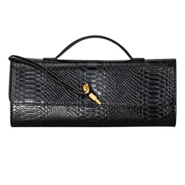 Imagem de Bolsa feminina de couro – Bolsa de ombro de grande capacidade para trabalho, viagens ou uso diário, Bk