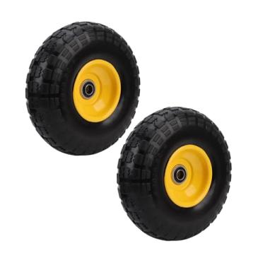 Imagem de Tbest PNEUS DE BORRACHA SÓLIDA 10 POLEGADAS 4.10/3.50-4 ROLAMENTO DUPLO 2.2 PNEU DE CUBO DE RODA DESLOCADO PARA CARRINHO DE MÃO DOLLY