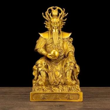 Imagem de FENNYYAR Estátua de cobre do Buda Feng Shui do Rei Dragão Estátua do Mar Leste, 25 cm 24,9 cm, Artesanato de Vida Doméstica