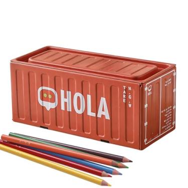 Imagem de Caixa de Metal Pequena | Ferro Portátil Multifuncional Antiferrugem Decoração de Escritório | Caixas de Armazenamento com Tampa - Para Rapazes Raparigas Jovens Adolescente Viagem Casa Quarto