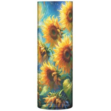 Imagem de Vaso grande de plástico floral com estampa de animal fofo vaso cilíndrico para decoração de mesa de outono para casa, 30 cm x 9,9 cm