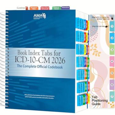 Imagem de Guias de índice para ICD-10-CM 2026 The Complete Official Codebook - Navegue com precisão em seu livro de códigos da versão AMA/Optum Laminado, codificado por cores, reposicionável, cartão de