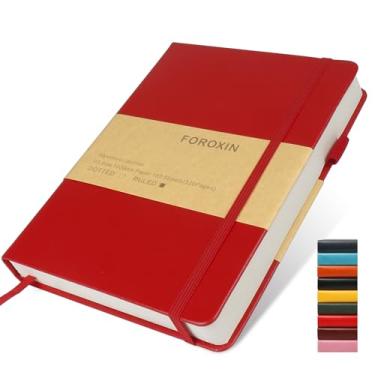 Imagem de foroxin Caderno pautado, (cor vermelha), 320 páginas, médio 14,5 cm x 21 cm - papel grosso de 100 g/m², capa dura
