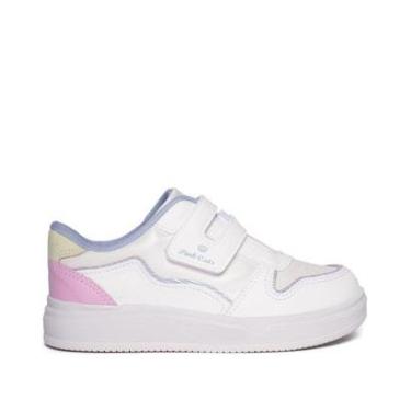 Imagem de Tênis Infantil Pink Cats Napa Branco/Azul/Rosa-Feminino
