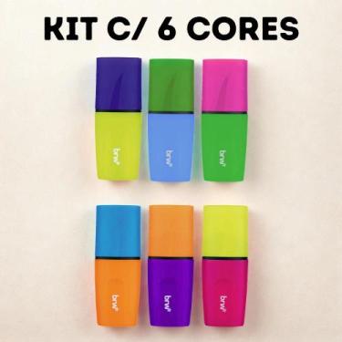 Imagem de Kit 6 Marca Texto Mini Fofo Neon Com Cheiro Fruta Escola/Escritório Br