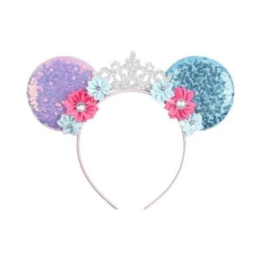 Imagem de Tiara De Glitter Minnie Mouse Para Meninas Com Laço De Lantejoulas Ace