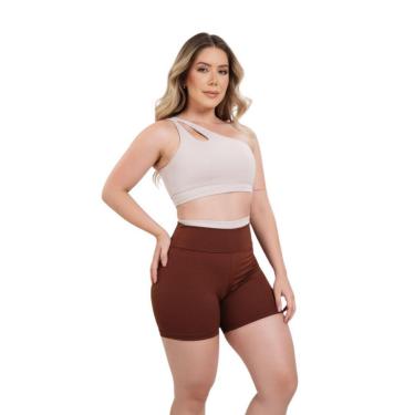 Imagem de Conjunto Fitness Feminino – Top 1 Ombro Só + Short Cintura Alta | Performance e Conforto – M/G-Feminino