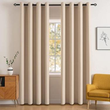 Imagem de Cortinas Blackout MIULEE com isolamento térmico bege 132x183cm