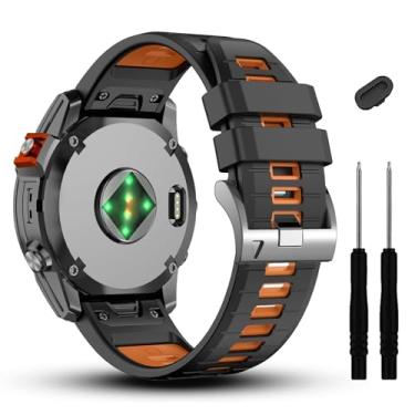 Imagem de Clouism Pulseira de relógio Garmin Fenix 7S 7S Pro 6S 6S Pro 5S 5S Plus de 20 mm, pulseiras de silicone macio para smartwatch Approach S70 de 42 mm/Instinct 2S/Descent Mk2s, One Size, Ágata