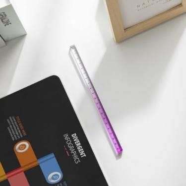 Imagem de Ferramentas de desenho DIY acrílico criativo transparente matemática régua coreana 15 cm 20 cm 30 cm gradiente reto (15 cm-D)